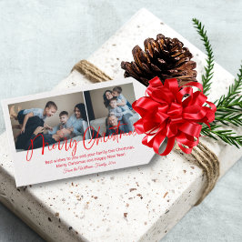メリークリスマスのシックな書道2枚の写真集 ギフトタグ