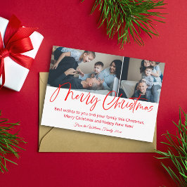 メリークリスマスのシックな書道2枚の写真集 ノートカード