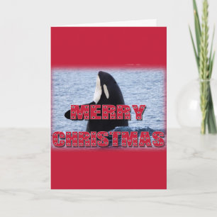 メリークリスマスのシャチのクジラのスパイのホツプのクリスマスのプレゼント シーズンカード