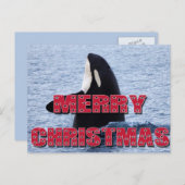 メリークリスマスのシャチのクジラのスパイのホツプのクリスマスのプレゼント シーズンポストカード (正面/裏面)