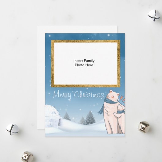 メリークリスマスのシロクマ シーズンカード (正面/裏面インサイチュ)