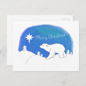 メリークリスマスのシロクマ シーズンポストカード (正面/裏面)