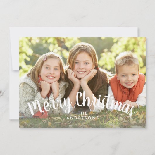 メリークリスマスのシンプルな原稿の休日の写真 シーズンカード (正面)
