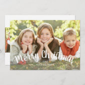 メリークリスマスのシンプルな原稿の休日の写真 シーズンカード (正面/裏面)