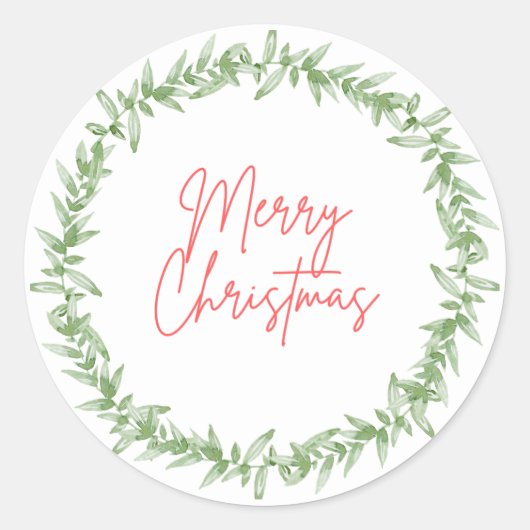 メリークリスマスのシール ラウンドシール (正面)