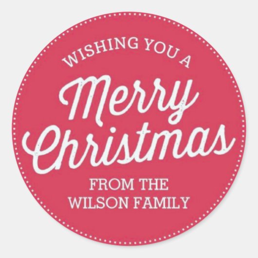 メリークリスマスのシール ラウンドシール (正面)