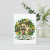 メリークリスマスのジャーマン・シェパード シーズンポストカード (スタンド正面)