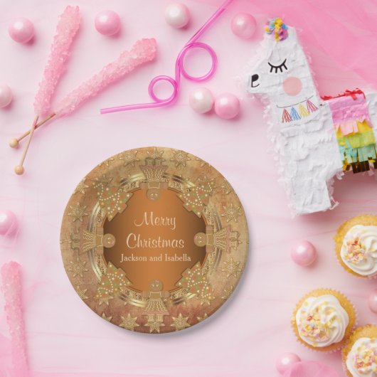 メリークリスマスのジンジャーブレッドのクッキー ペーパープレート (パーティー)