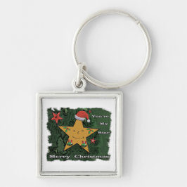 メリークリスマスのジンジャーブレッドの星 キーホルダー