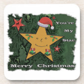 メリークリスマスのジンジャーブレッドの星 コースター (正面)
