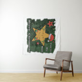 メリークリスマスのジンジャーブレッドの星 タペストリー (インサイチュ(横))