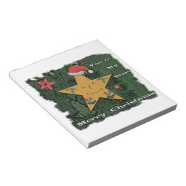 メリークリスマスのジンジャーブレッドの星 ノートパッド