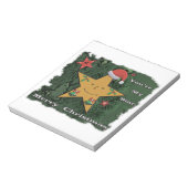 メリークリスマスのジンジャーブレッドの星 ノートパッド (回転)