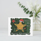 メリークリスマスのジンジャーブレッドの星 ポストカード (スタンド正面)