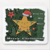 メリークリスマスのジンジャーブレッドの星 マウスパッド (正面)