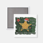 メリークリスマスのジンジャーブレッドの星 マグネット (正面/裏面)