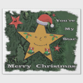 メリークリスマスのジンジャーブレッドの星 ラッピングペーパー (フラット)