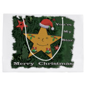 メリークリスマスのジンジャーブレッドの星 ラージペーパーバッグ (裏面)