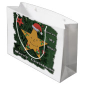 メリークリスマスのジンジャーブレッドの星 ラージペーパーバッグ (裏面アングル)