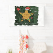 メリークリスマスのジンジャーブレッドの星 横断幕 (インサイチュ)