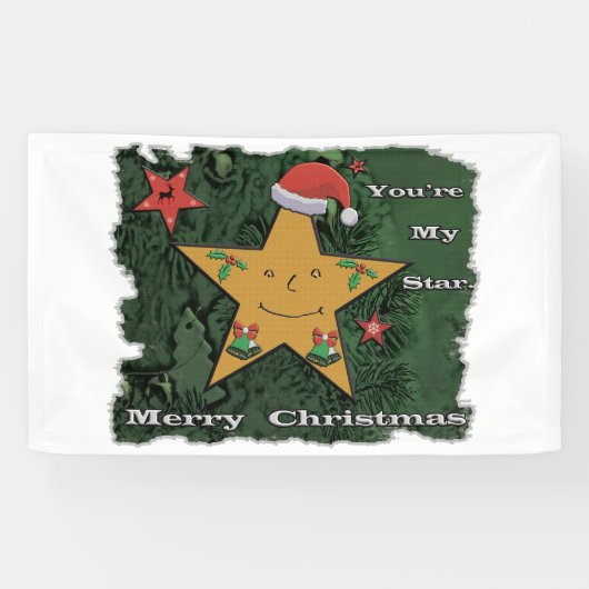 メリークリスマスのジンジャーブレッドの星 横断幕 (横)