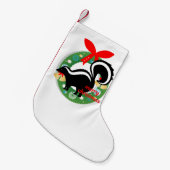 メリークリスマスのスカンクストッキング スモールクリスマスストッキング (正面 (吊り時))
