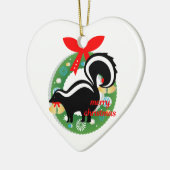 メリークリスマスのスカンクセラミックオーナメント セラミックオーナメント (左)