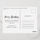 メリークリスマスのスクリプト写真 箔シーズンポストカード (裏面)