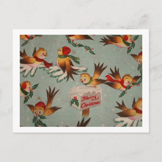 メリークリスマスのスズメ シーズンポストカード (正面)