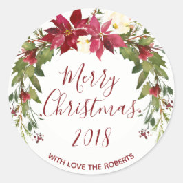 メリークリスマスのステッカーのラベル ラウンドシール