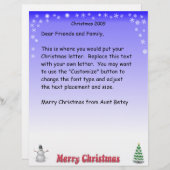 メリークリスマスのスノーフレークの手紙 (正面/裏面)