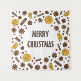 メリークリスマスのスパイスのパターン タペストリー