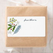 メリークリスマスのスプルースの空白の枝 ラベル (インサイチュ)