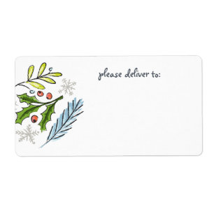 メリークリスマスのスプルースの空白の枝 ラベル