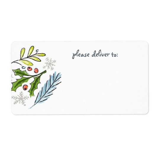 メリークリスマスのスプルースの空白の枝 ラベル (正面)