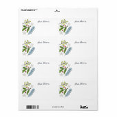 メリークリスマスのスプルースの空白の枝 ラベル (フルシート)