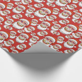 メリークリスマスのスマイルのサンタクロース ラッピングペーパー (角)