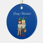 メリークリスマスのセラミックオーナメント セラミックオーナメント (左)