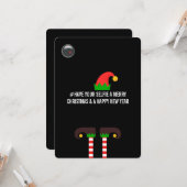 メリークリスマスのセルフィー写真を撮ろう カード (正面/裏面インサイチュ)