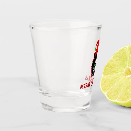 メリークリスマスのゾンビの小妖精や小人 ショットグラス (左)