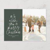 メリークリスマスのタイプの緑色の写真をお願い シーズンポストカード (正面)