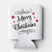 メリークリスマスのタイポグラフィの赤い白 缶クーラー (裏面)