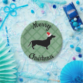 メリークリスマスのダックスフント犬 ペーパープレート (パーティー)