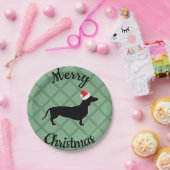 メリークリスマスのダックスフント犬 ペーパープレート (パーティー)