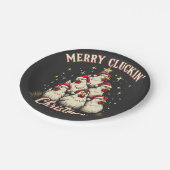 メリークリスマスのチキンおもしろいローター ペーパープレート (アングル)