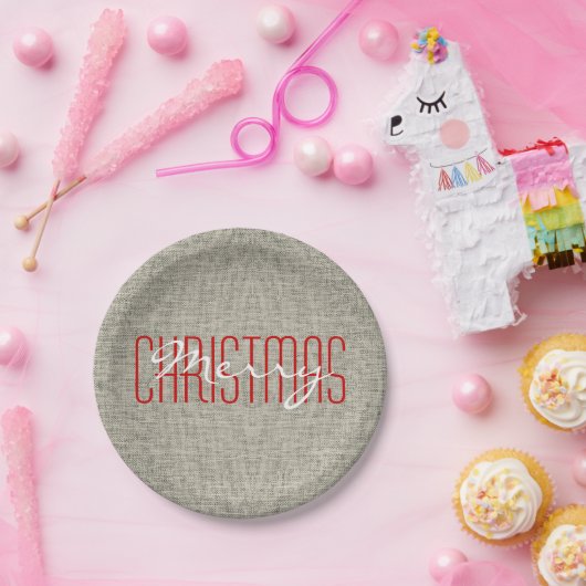 メリークリスマスのテクスチ素朴ャ |休日 ペーパープレート (パーティー)