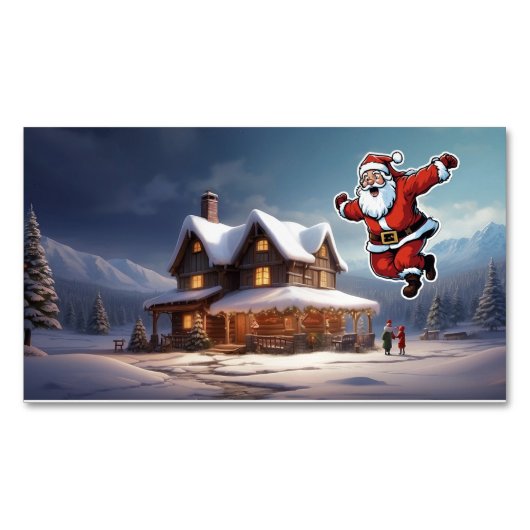 メリークリスマスのデザインとカードだ マグネット名刺 (正面)