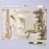 メリークリスマスのトナカイとソリのデコップティース 薄葉紙 (クラフト)