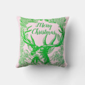 メリークリスマスのトナカイとパインの枝の休日 クッション (裏面)