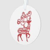 メリークリスマスのトナカイのオーナメントを望みます オーナメント (正面)